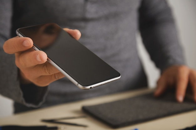 Smartphone screen replacement close-up