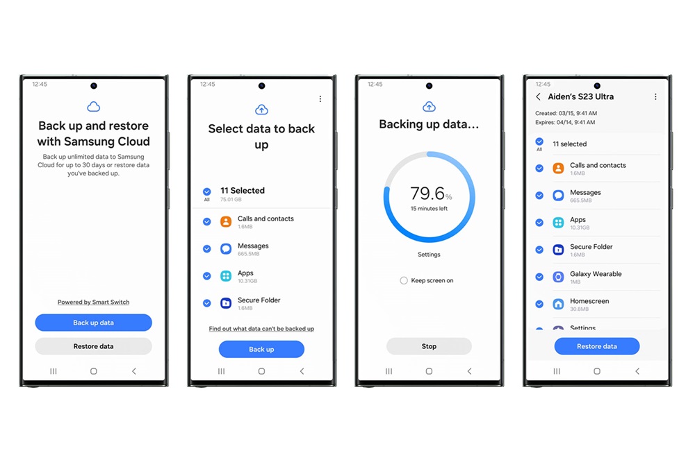 Samsung cloud backup process