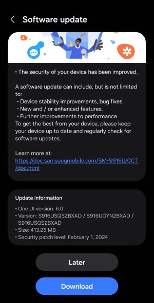 Security update interface
