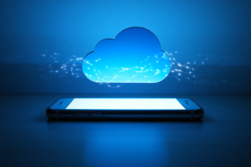 Smartphone cloud data backup visualization