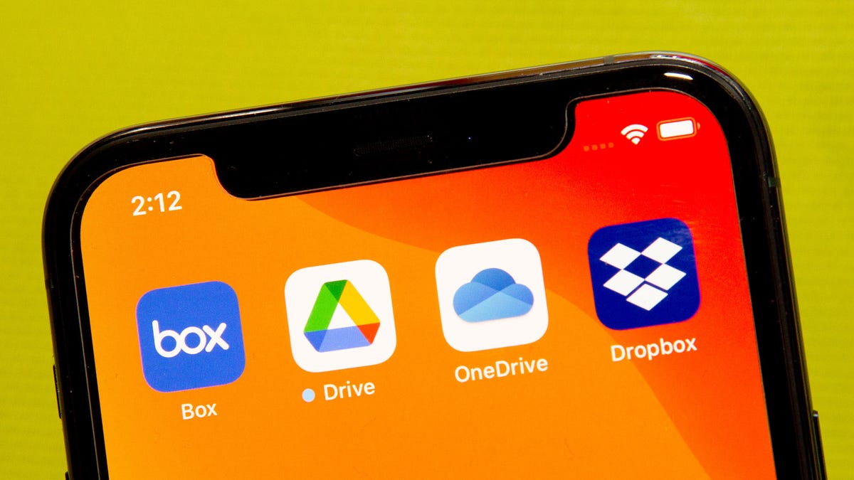 Cloud storage apps interface