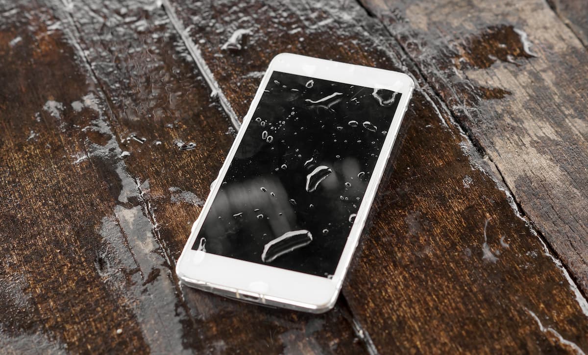 Water damaged smartphone
